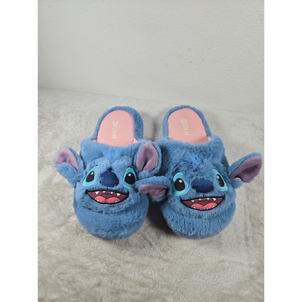 Womens Stitch LILO And Stitch Character Plush Slip On Slippers Sz. 10 GOOD!